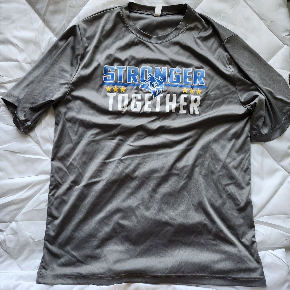 Team 365 Men's Grey Stronger Together Athletic T-Shirt Size Large